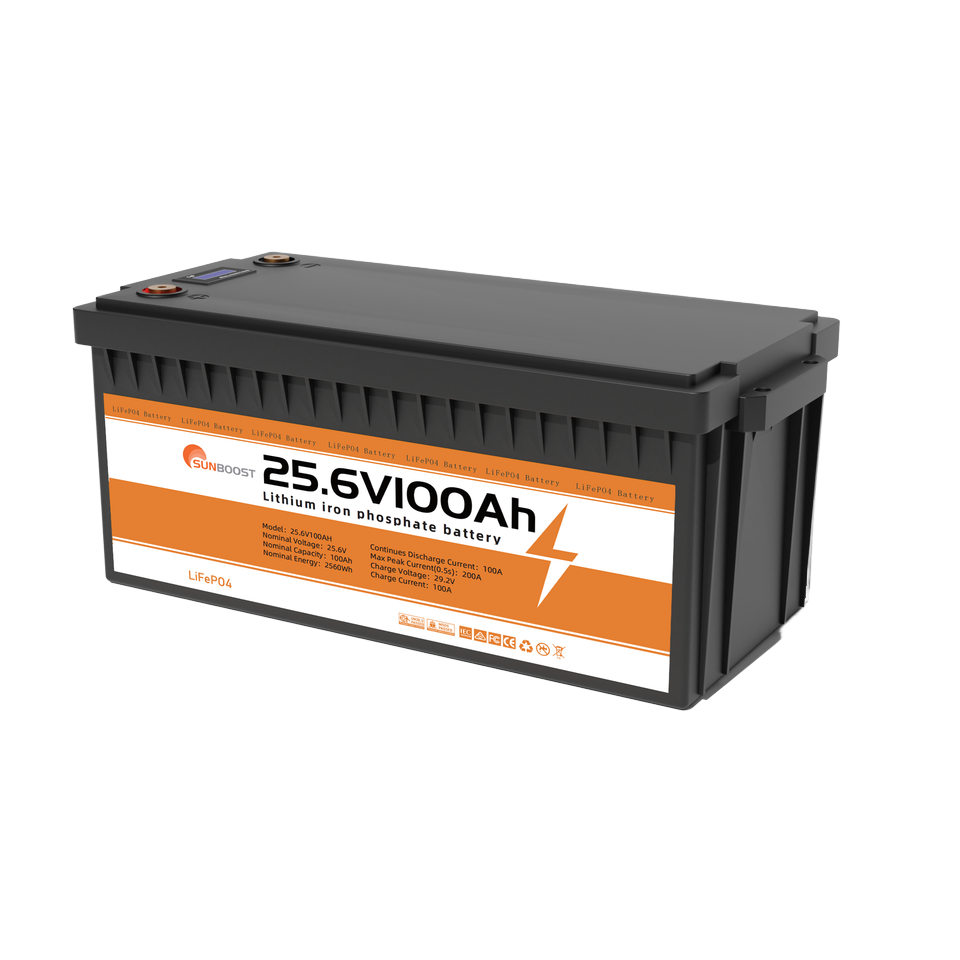 Sunboost Solar Battery 25.6V 50Ah 100Ah 150Ah 200Ah Solar Battery Storage 24V for Home Use Battery Pack