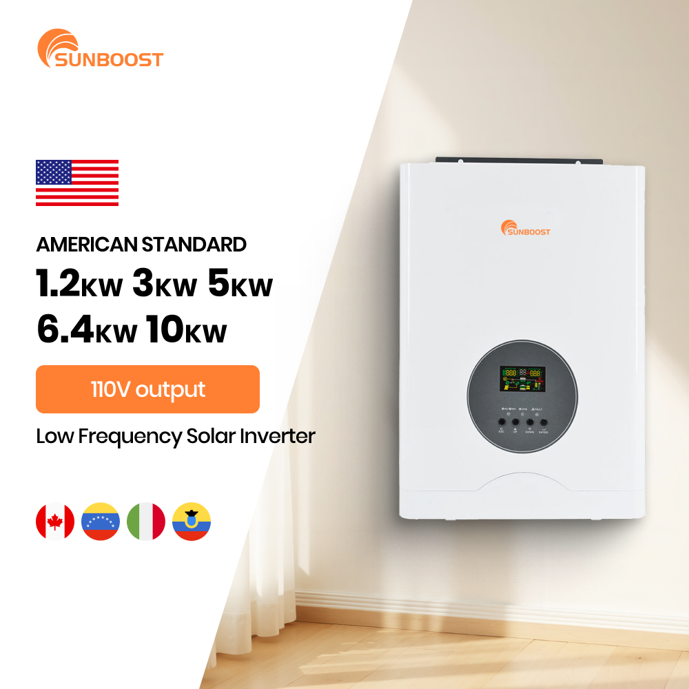 Sunboost 1.2kw 3kw 5kw 6.4kw 10kw 110V Split Phase Off Grid Hybrid Solar Inverter for Solar Power System