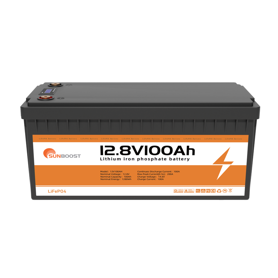 Sunboost Lifepo4 Battery 12.8V 100Ah 150Ah 200Ah Lithium Solar Battery 12v Deep Cycle 12.8V Solar Lon Pack With Bms