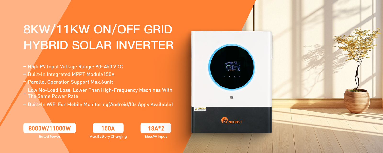 On/Off Grid Hybrid Solar Inverter 8KW 11KW