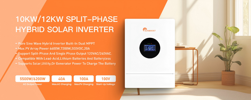 Split Phase Hybrid Solar Inverter 10KW 12KW 120V/240V