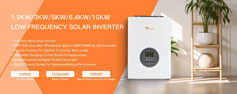 110V Low Frequency Solar Inverter 1.2KW 3KW 5KW 6.4KW 10KW